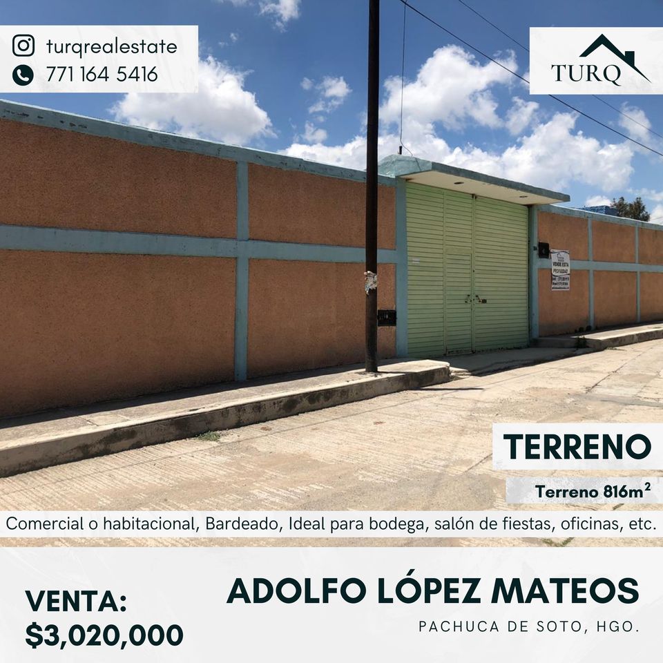 Terreno en venta en Adolfo López Mateos, Pachuca